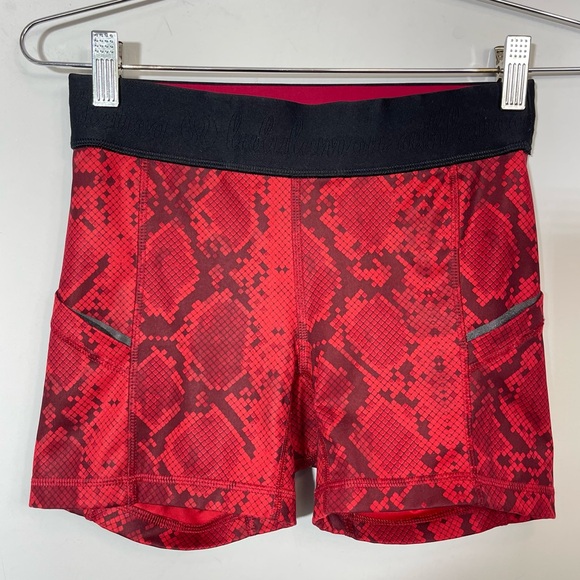 Lululemon What The Sport Short Mini Ziggy Snake Red Tide Cranberry 4 Run Gym - Picture 7 of 16